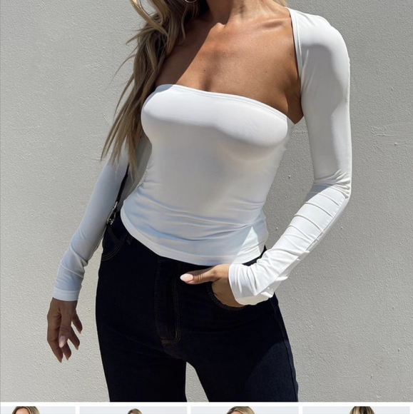 2 piece bolero and tube top set in white - Picture 3 of 3